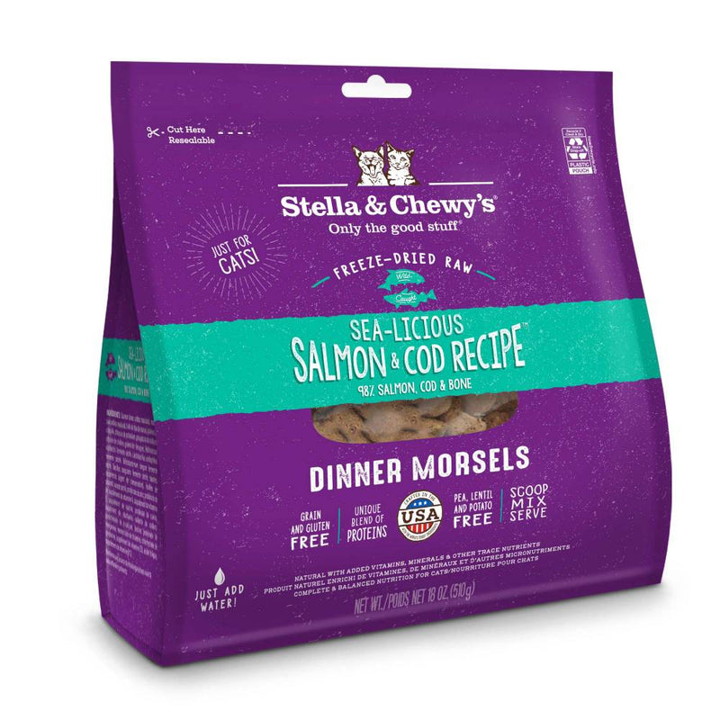Stella & Chewy's Cat Freeze-Dried Dinner Morsels - Sea-licious Salmon & Cod 18oz