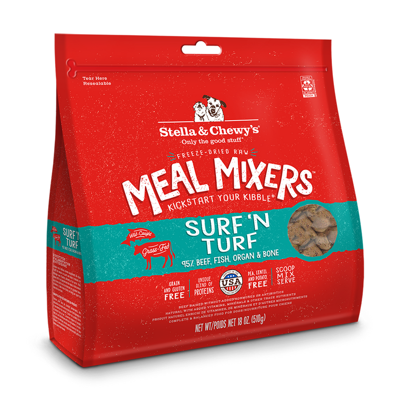 Stella & Chewy's Dog Freeze-Dried Meal Mixers - Surf & Turf 18oz