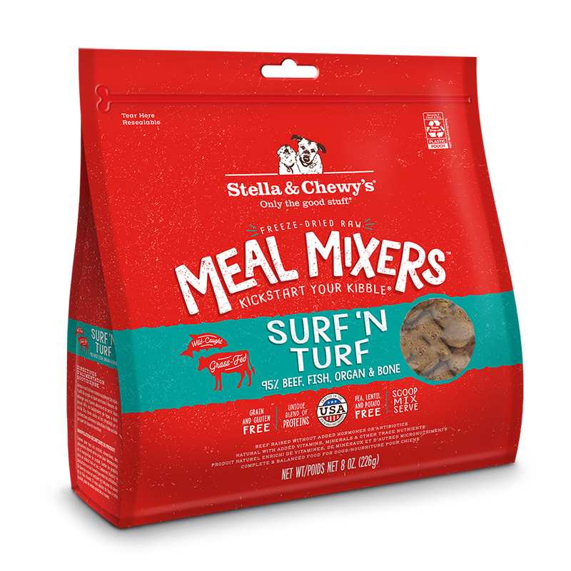 Stella & Chewy's Dog Freeze-Dried Meal Mixers - Surf & Turf 8oz