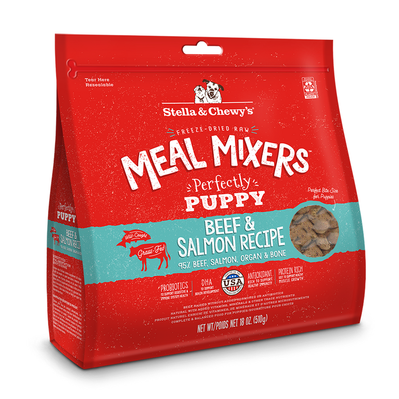 Stella & Chewy's Dog Freeze-Dried Meal Mixers Perfectly Puppy - Beef & Salmon 18oz (EXP OCT 2024)