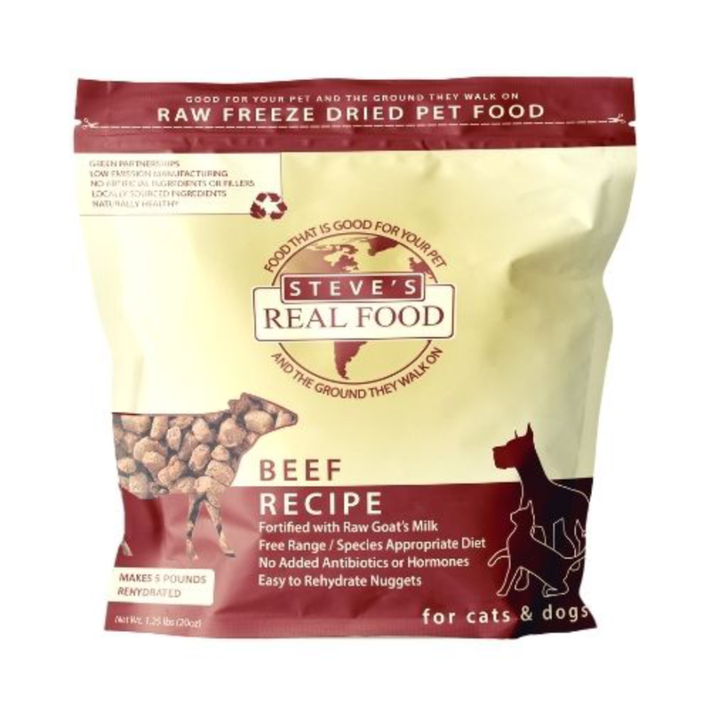 Steve's Real Food Cats & Dogs Raw Freeze Dried Beef 20oz