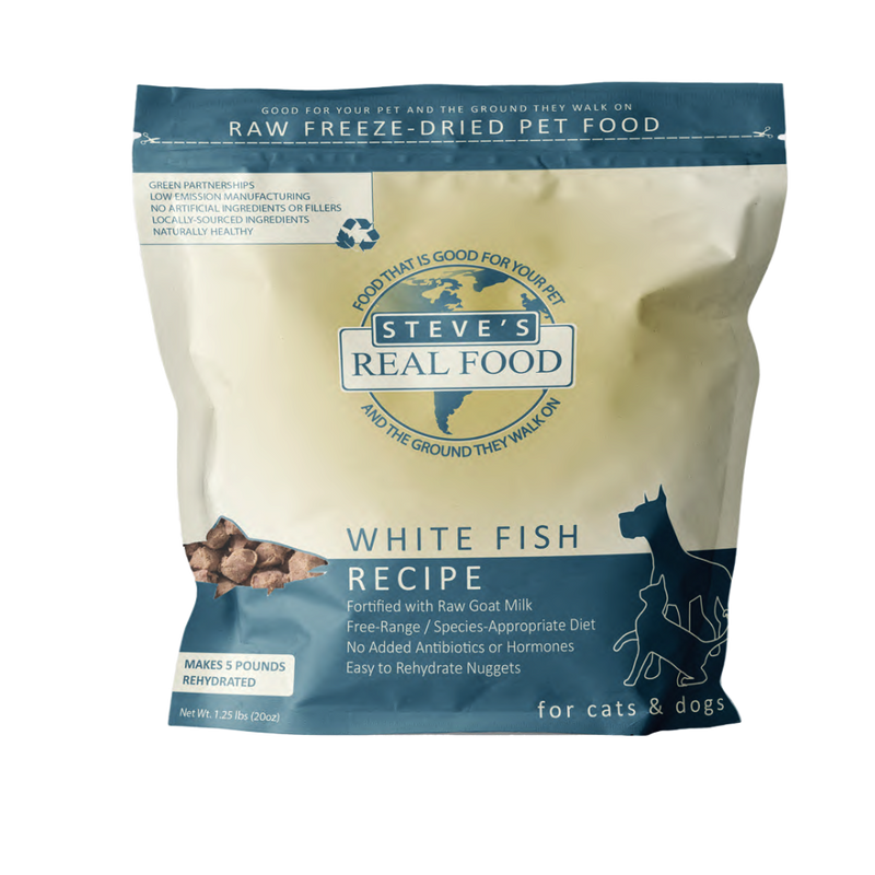 Steve's Real Food Cats & Dogs Raw Freeze Dried White Fish 20oz