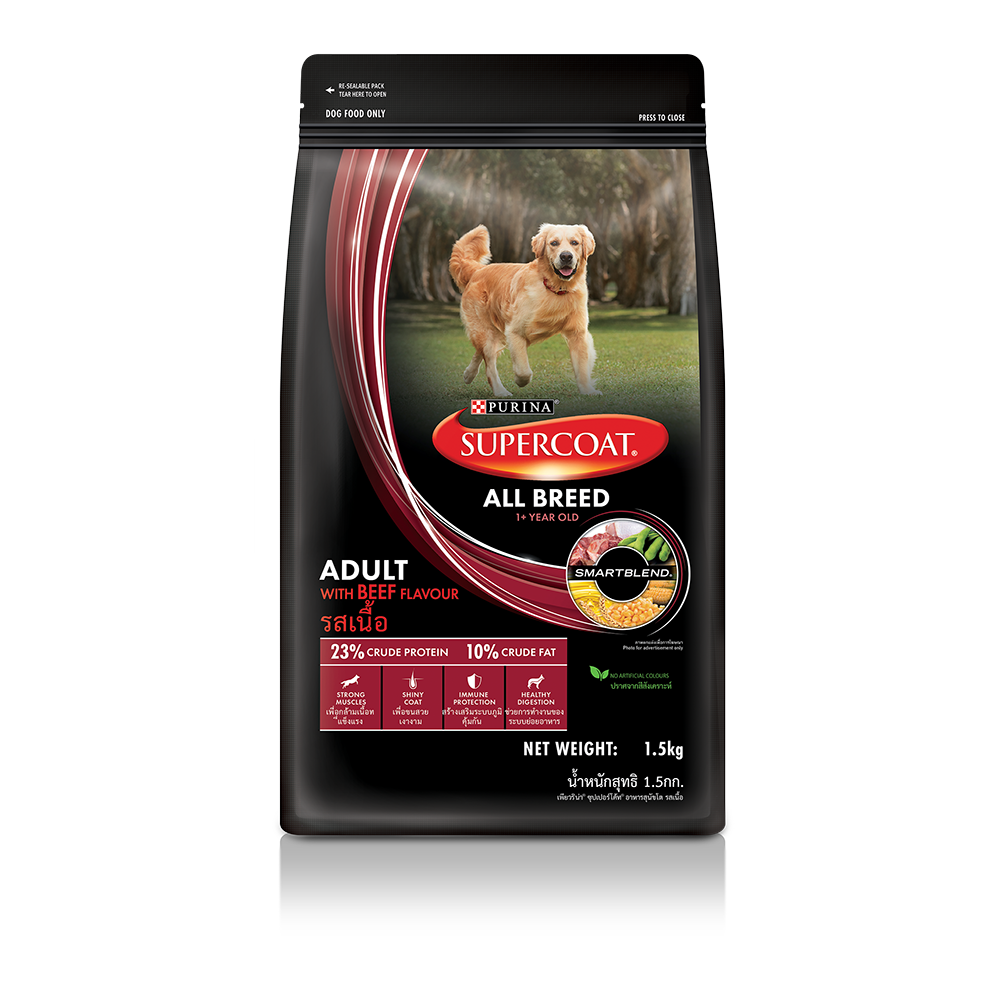Supercoat Dog Adult All Breed Beef 1.5kg