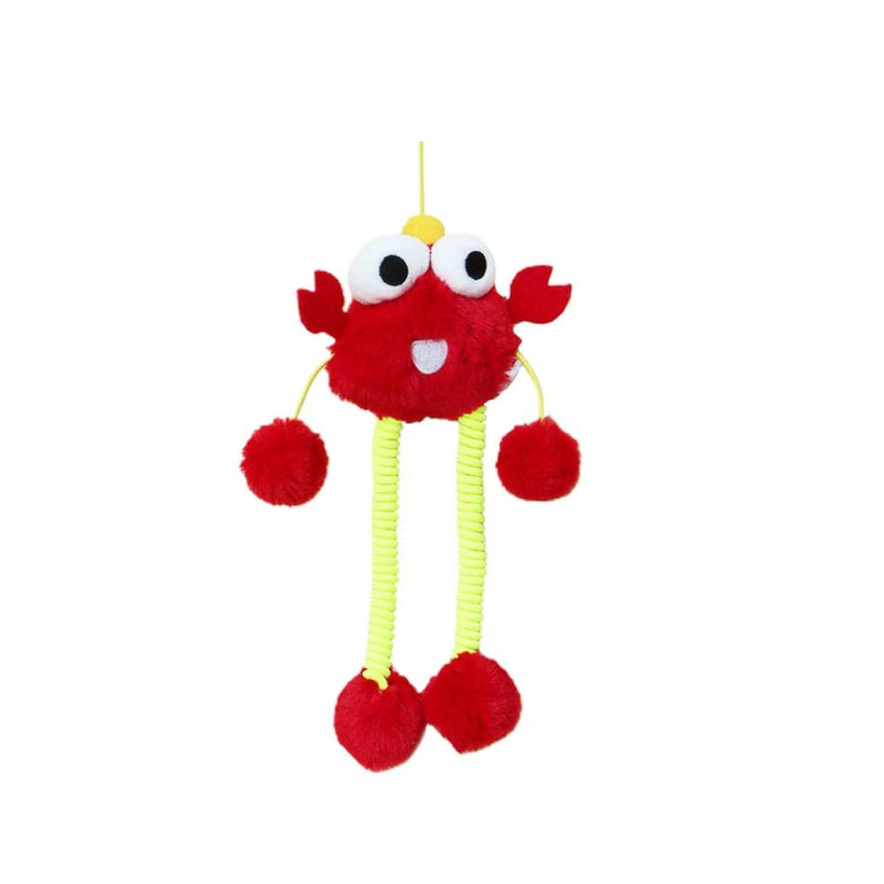TANU Hanging Elastic Cat Teaser Toy - Red Crab