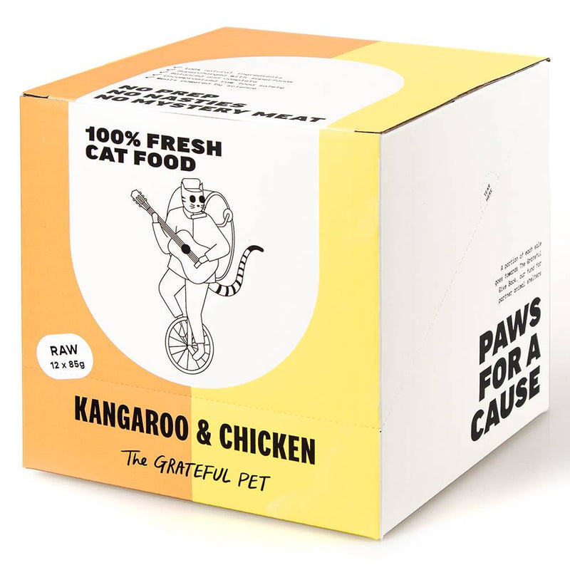 *FROZEN* The Grateful Pet Cat Raw Kangaroo & Chicken 1.02kg (85g x 12)
