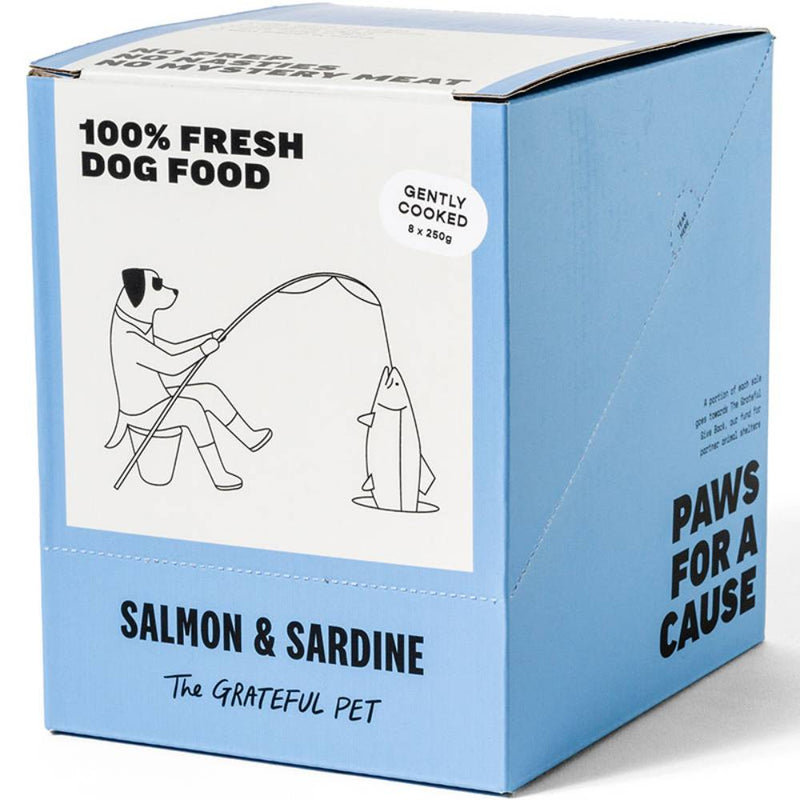 *FROZEN* The Grateful Pet Dog Gently Cooked Salmon & Sardine 2kg (250g x 8)