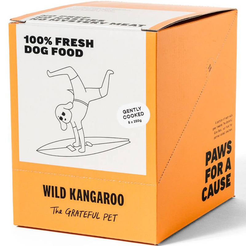 *FROZEN* The Grateful Pet Dog Gently Cooked Wild Kangaroo 2kg (250g x 8)