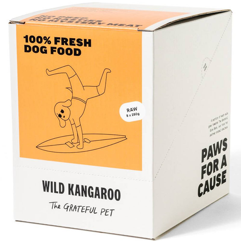 *FROZEN* The Grateful Pet Dog Raw Wild Kangaroo 2kg 250g x 8)