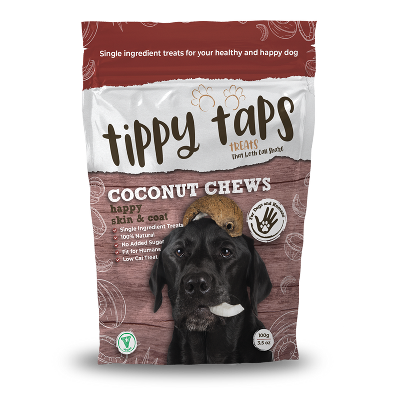 Tippy Taps Dog Treats Coconut Chews Happy Skin & Coat 100g