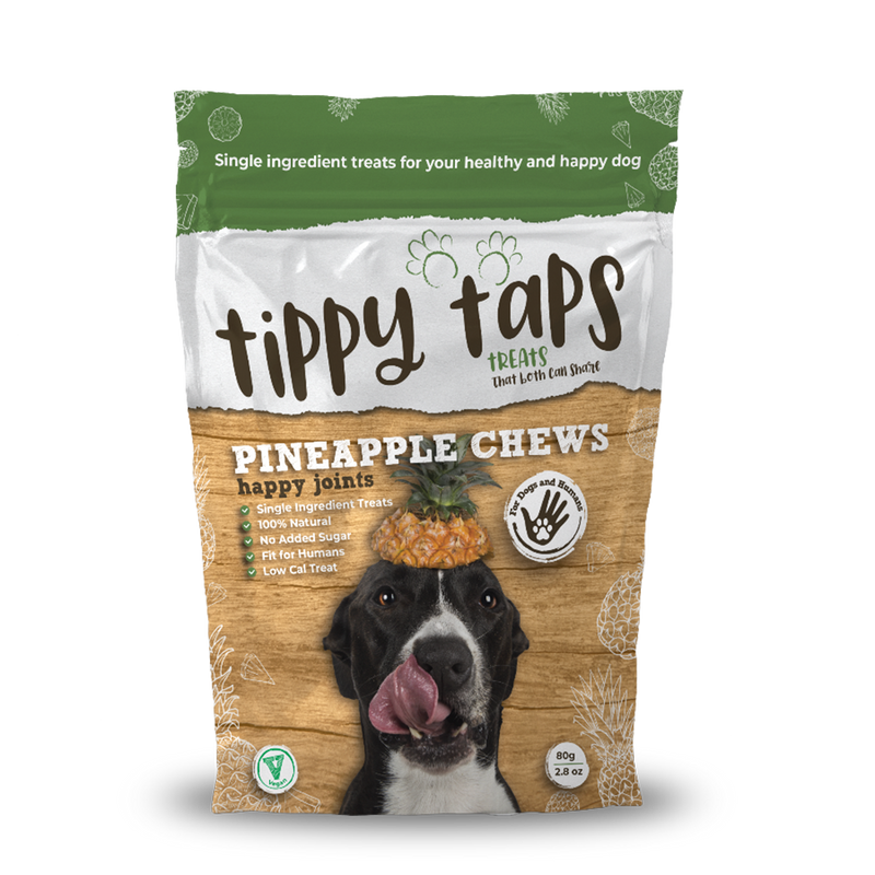Tippy Taps Dog Treats Pineapple Chews Happy Joints 80g