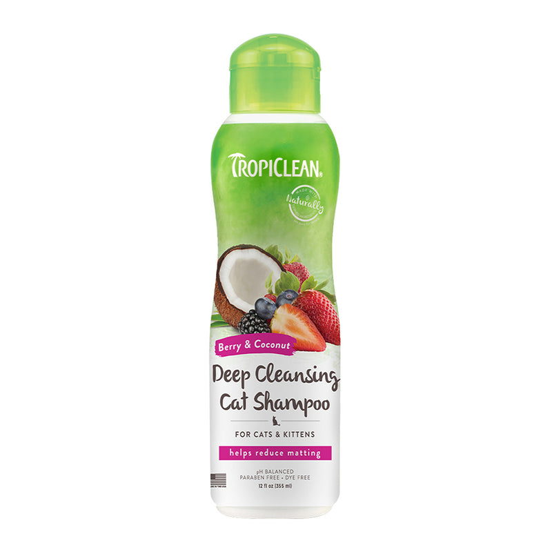 Tropiclean Cat Deep Cleansing Shampoo Berry & Coconut 12oz