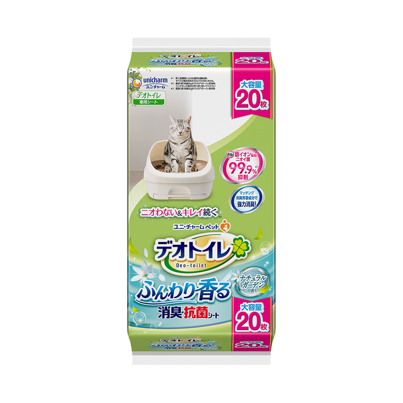 Unicharm Cat Deo-Toilet Absorbent Pads Refill Natural Garden 20pcs