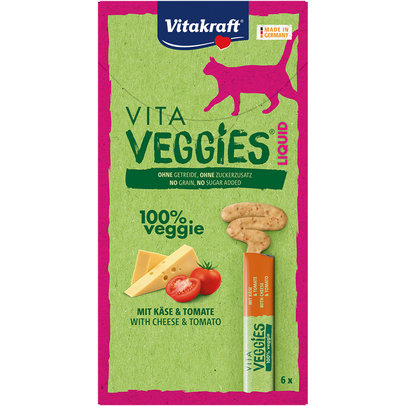 Vitakraft Cat Vita Veggies Liquid Cheese & Tomato 15g x 6 (EXPIRY JUN 2025)
