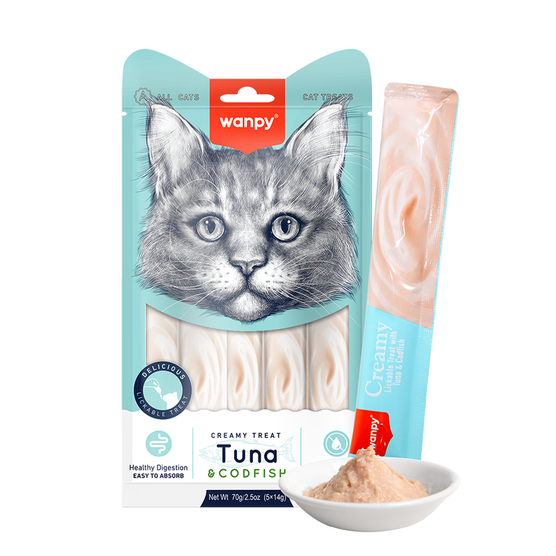 Wanpy Cat Treat Creamy Tuna & Codfish 70g
