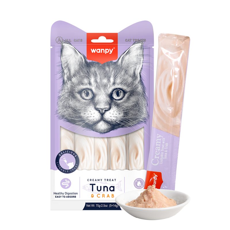 Wanpy Cat Treat Creamy Tuna & Crab 70g