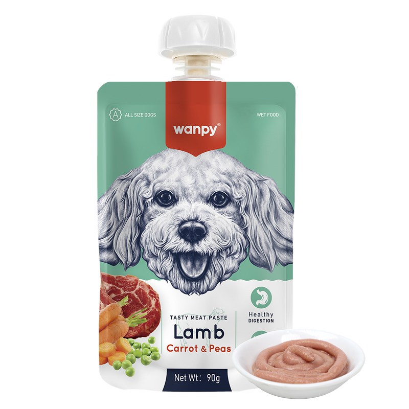 Wanpy Dog Tasty Meat Paste Lamb Carrot & Peas 90g
