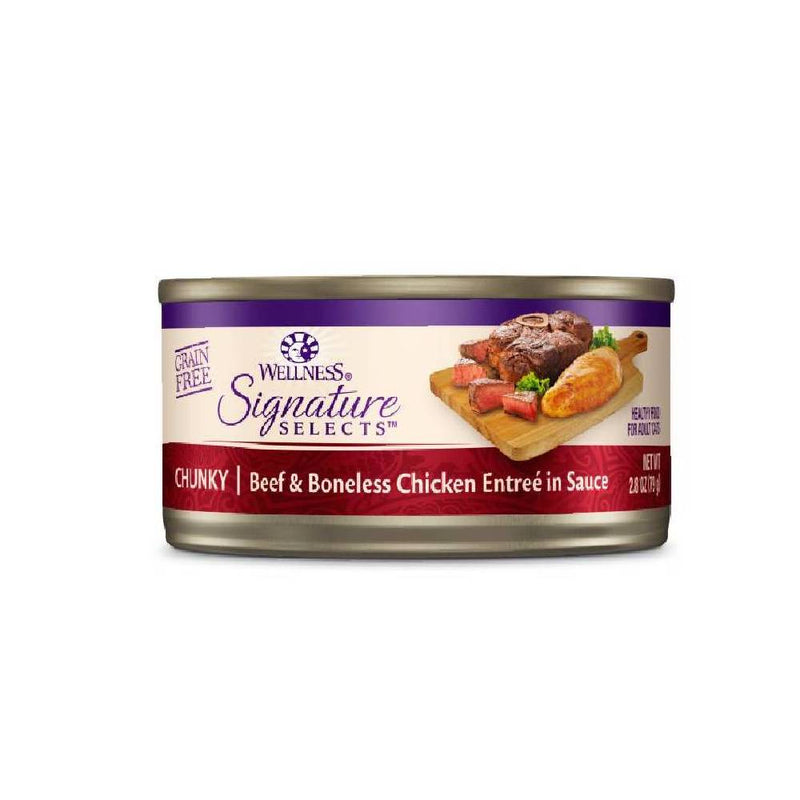 Wellness Cat Core Grain-Free Signature Selects Chunky Beef & Boneless Chicken Entree in Sauce 2.8oz