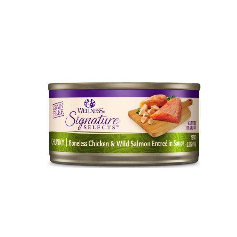 Wellness Cat Core Grain-Free Signature Selects Chunky Boneless Chicken & Wild Salmon Entree in Sauce 2.8oz