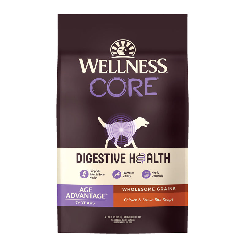 Wellness Dog Core Digestive Health Age Advantage Chicken & Brown Rice Recipe 24lb
