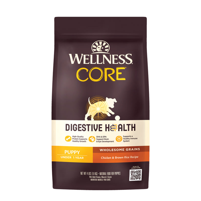 Wellness Dog Core Digestive Health Puppy Chicken & Brown Rice Recipe 4lb