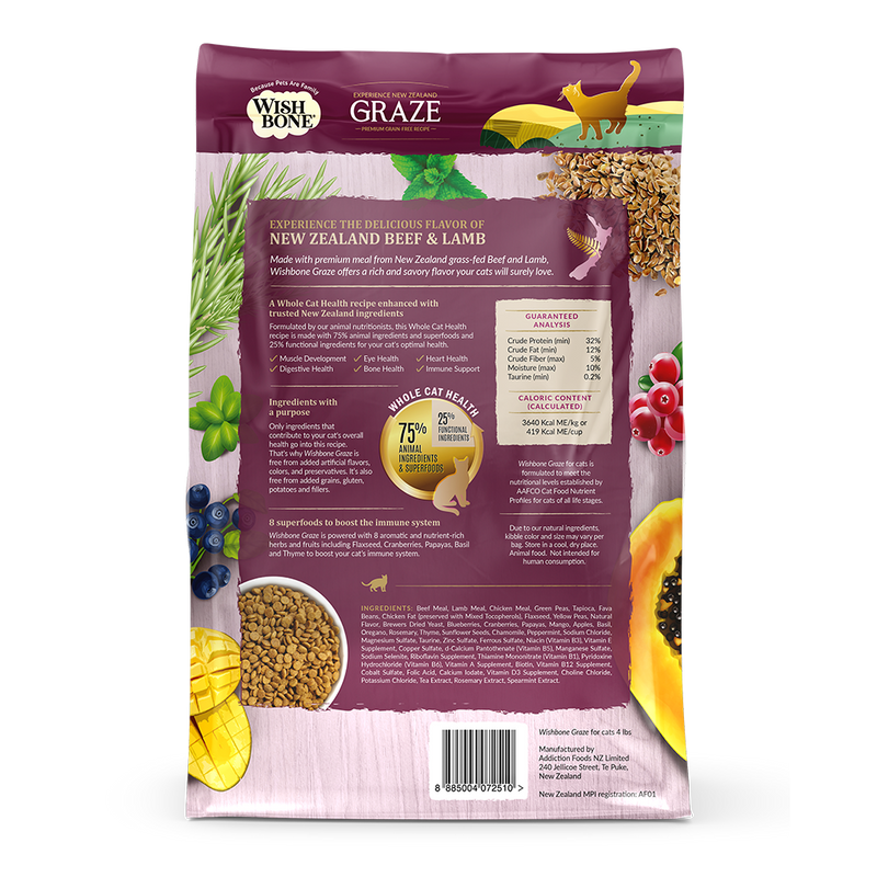 Wishbone Cat Graze Beef & Lamb Grain Free 4lb