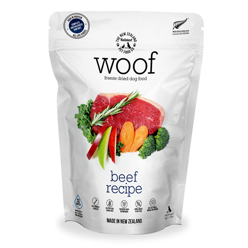 Woof Freeze-Dried Raw Beef Dog Food 1kg
