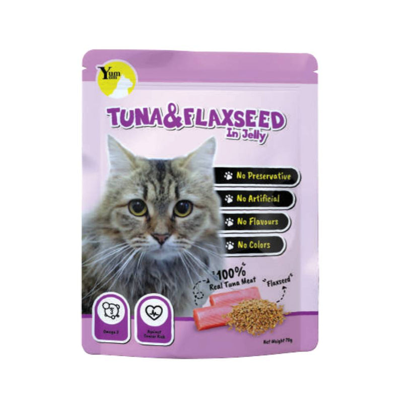 Yum Yum Cat Pouch Tuna & Flaxseed In Jelly 70g
