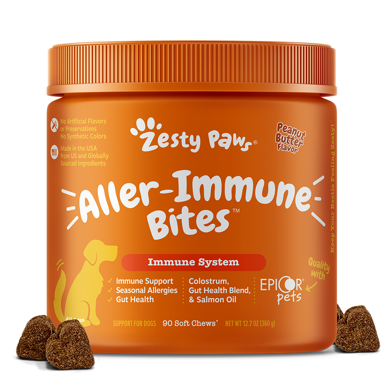 Zesty Paws Dog Aller-Immune Bites Peanut Butter 90soft chews