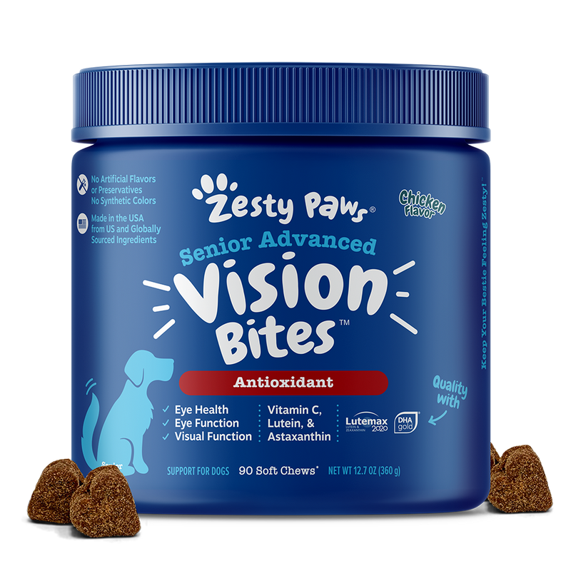 Zesty Paws Dog Senior Advanced Vision Bites Antioxidant Chicken 90soft chews