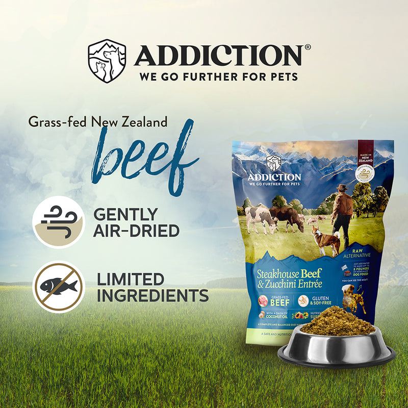 Addiction Dog Raw Alternative Steakhouse Beef & Zucchini 2lb