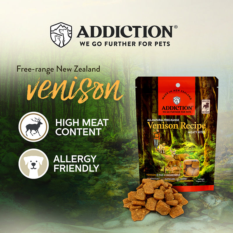 Addiction Dog Venison Meaty Bites 113g