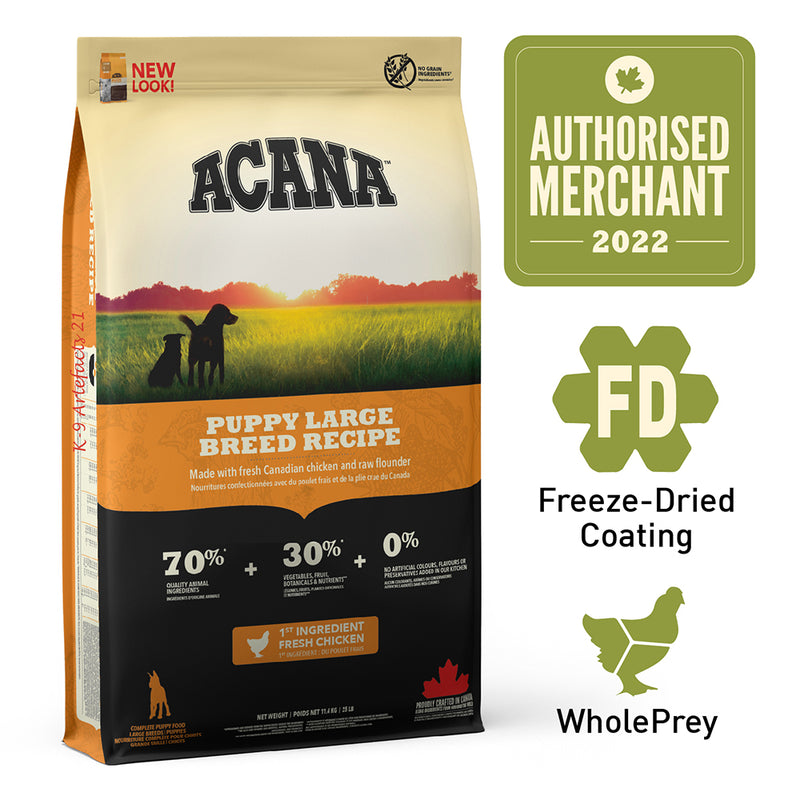 Acana Dog Freeze-Dried Coated Puppy Large Breed 11.4kg