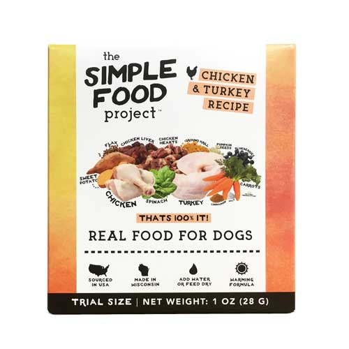 The Simple Food Project Dog Freeze-Dried & Dehydrated Chicken & Turkey 28g