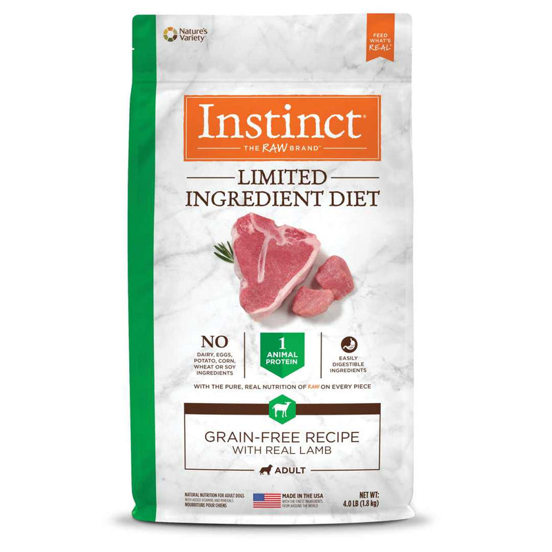 Instinct The Raw Brand Dog Limited Ingredient Diet Grain-Free Recipe with Real Lamb 4lb (EXPIRY OCT 2024)