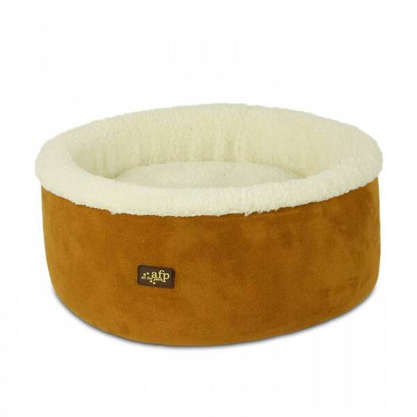 All For Paws Curl & Cuddle Cat Bed - Tan