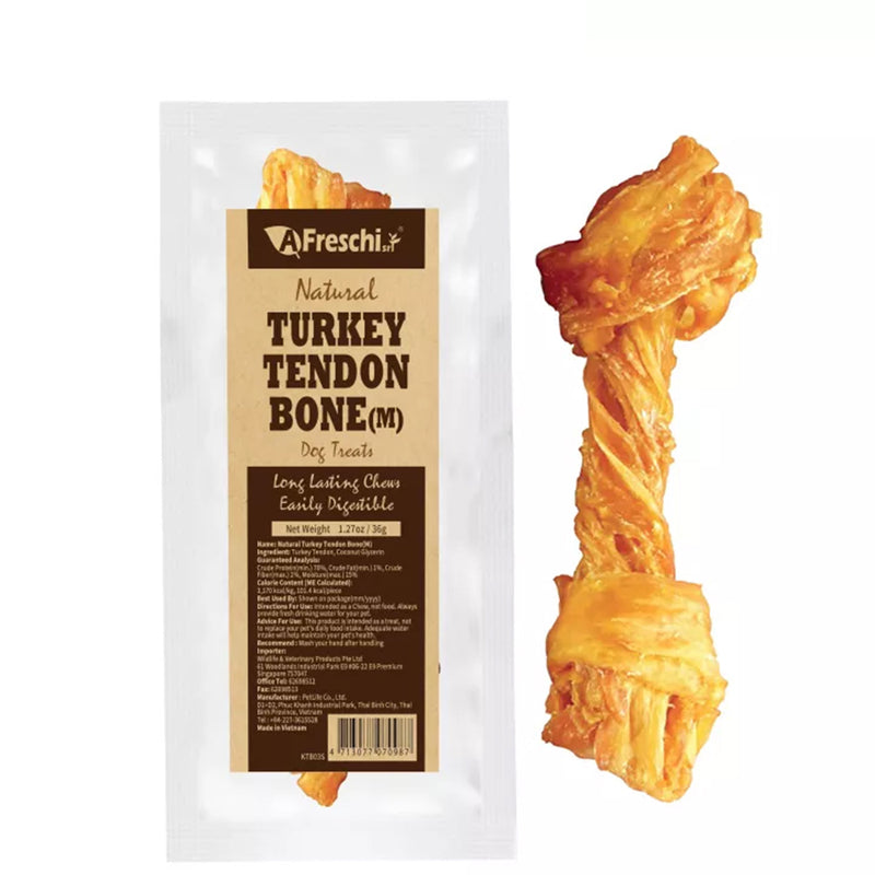 AFreschi Dog Treats Natural Turkey Tendon Bone M 36g