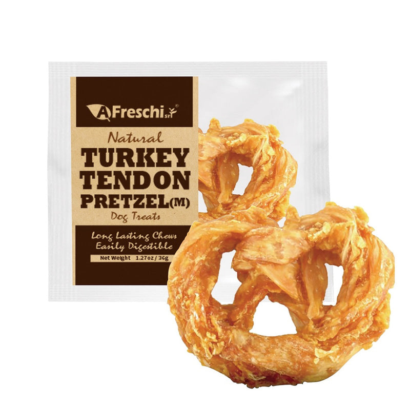 AFreschi Dog Treats Natural Turkey Tendon Pretzel M 36g