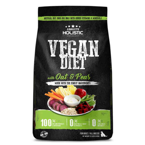 Absolute Holistic Dog Vegan Diet - Oat & Peas 22lb