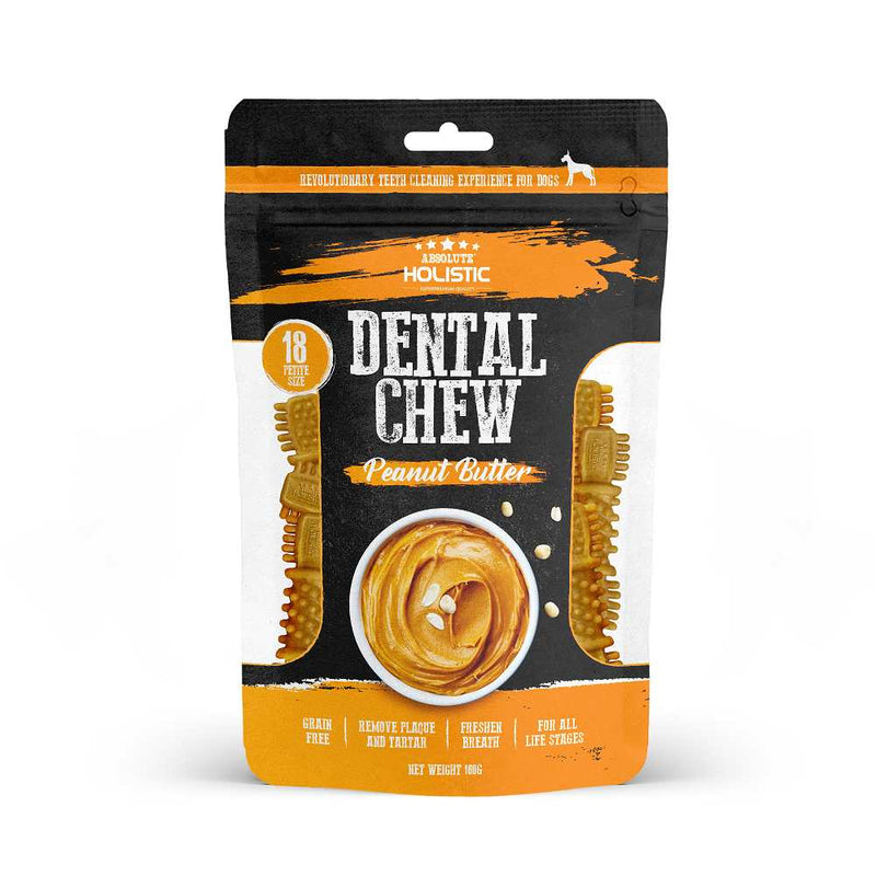 Absolute Holistic Dog Grain-Free Dental Chew Peanut Butter Petite 160g