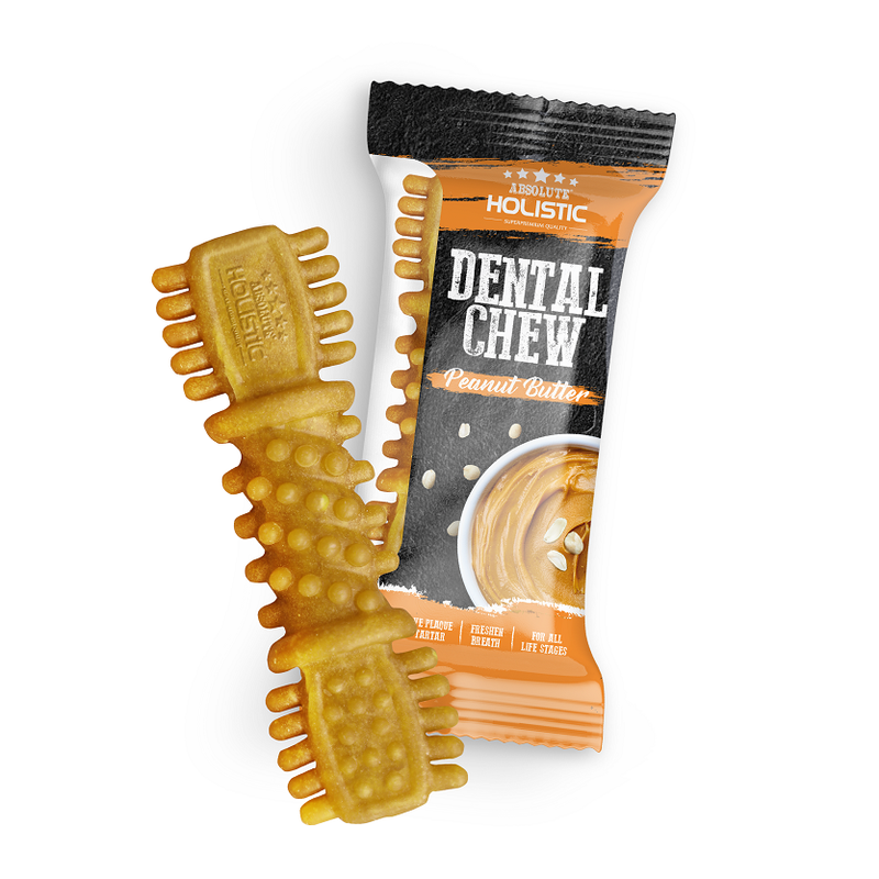 Absolute Holistic Dog Grain-Free Dental Chew Peanut Butter 25g (4")