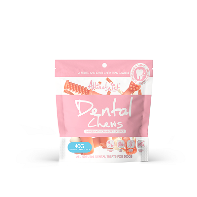 Altimate Pet Dog Dental Chews Infused with Cranberry Extract - Variety Pack 6pcs