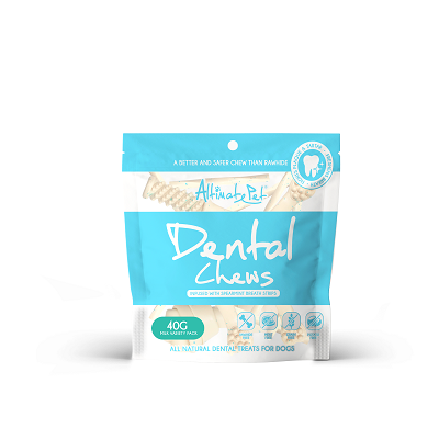 Altimate Pet Dog Dental Chews Infused with Spearmint Breath Strips - Milk Variety Pack 6pcs