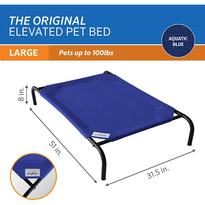 Coolaroo Dog Bed Aquatic Blue L 130cm x 80cm x 20cm