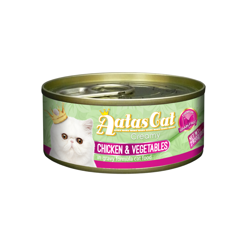 *DONATION TO PROJECT LUNI* Aatas Cat Creamy Chicken & Vegetables in Gravy 80g x 24cans