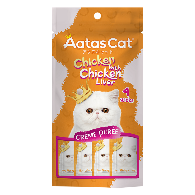 Aatas Cat Creme Puree Chicken with Chicken Liver 14g x 4sachets