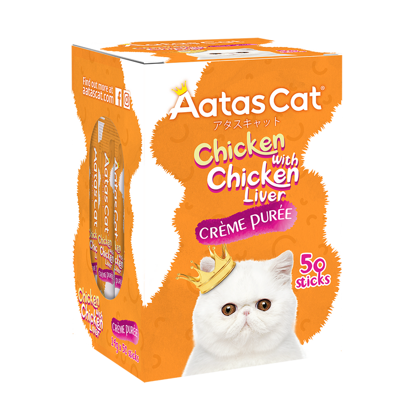 Aatas Cat Creme Puree Chicken with Chicken Liver 14g x 50sachets