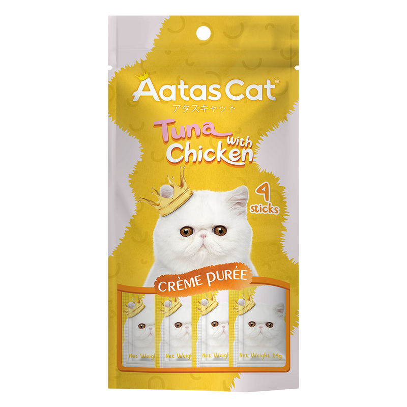 Aatas Cat Creme Puree Tuna with Chicken 14g x 4sachets