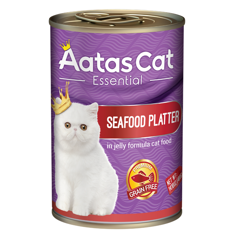 Aatas Cat Essential Seafood Platter in Jelly Formula 400g