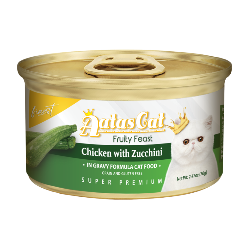 Aatas Cat Finest Fruity Feast Chicken with Zucchini in Gravy 70g