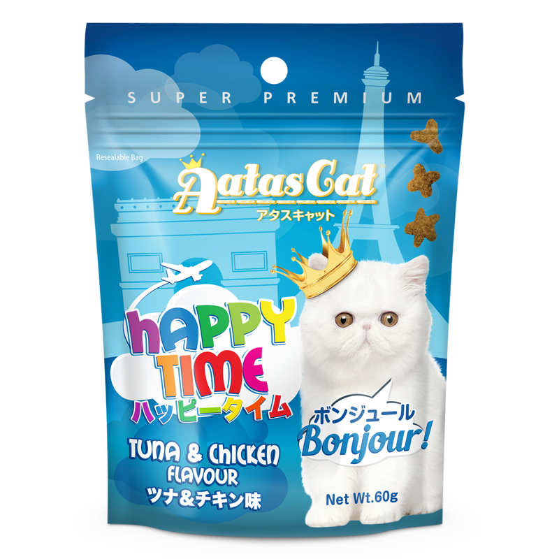 Aatas Cat Happy Time Bonjour! - Tuna & Chicken 60g